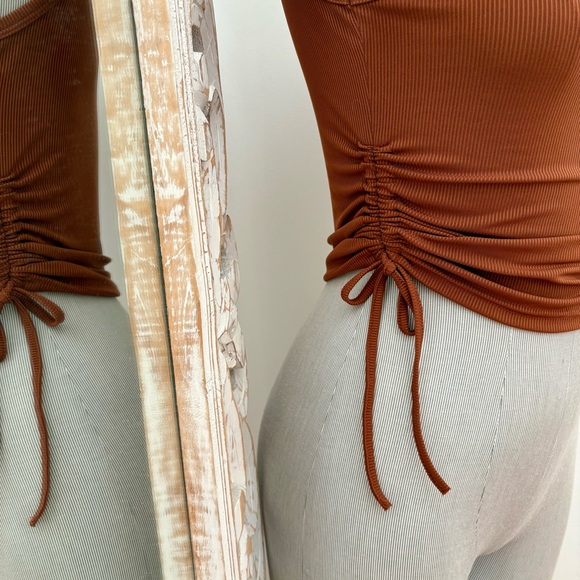 Orange-Brown Ruffle Basic Cami - Picture 9 of 11